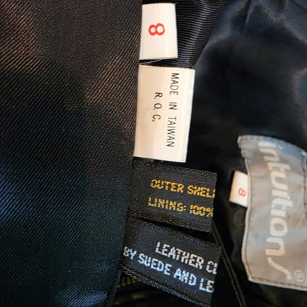 Intuition Vintage Black Leather Pants High Waisted Pleated Tapered Leg Womens‎ 8 - Picture 5 of 13